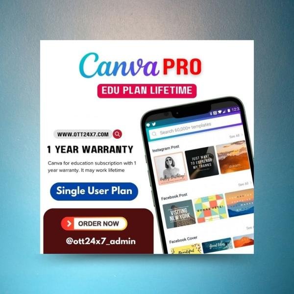 Get Canva Edu Pro Subscription Premium Design Features Lifetime (1 Year Warranty)