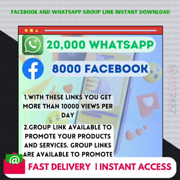 8000+ Facebook and 20,000 WhatsApp Group Link INSTANT DOWNLOAD